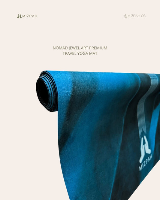 The Nomad Jewel Art Yoga Mat is  it's the lightest mat at a little over a kilo thus very convenient. This mat is foldable and can easily fit inside any suitcase