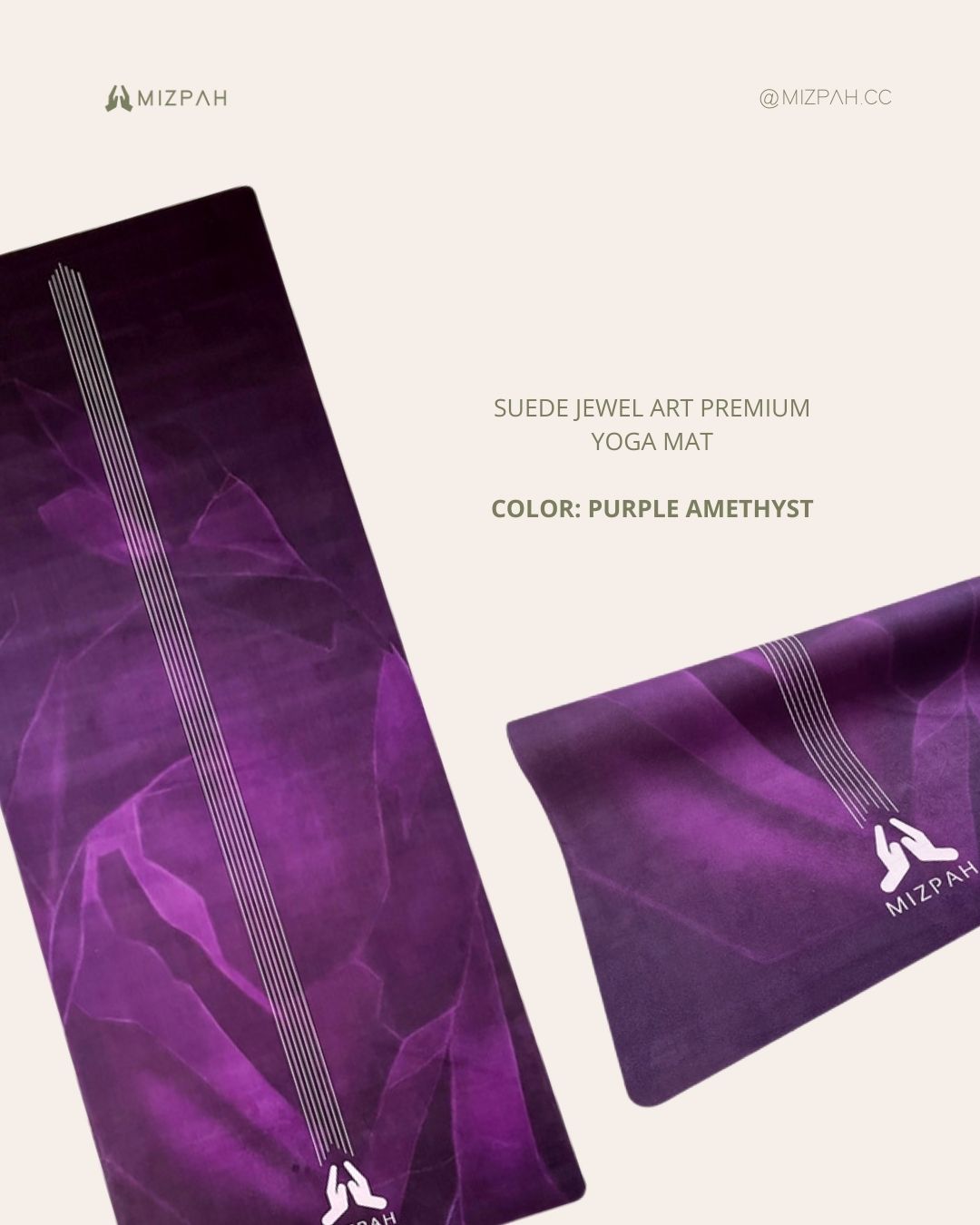Suede Jewel Art Premium Yoga Mat is a Velvet-like finish and adheres best when there's moisture so it's ideal for intense workouts and hot yoga.