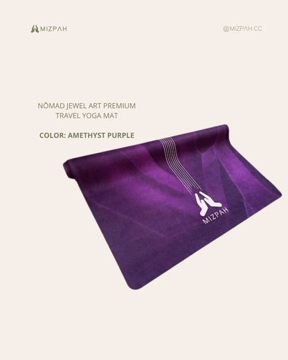 The Nomad Jewel Art Yoga Mat is  it's the lightest mat at a little over a kilo thus very convenient. This mat is foldable and can easily fit inside any suitcase