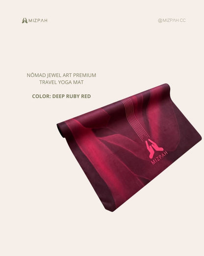 The Nomad Jewel Art Yoga Mat is  it's the lightest mat at a little over a kilo thus very convenient. This mat is foldable and can easily fit inside any suitcase