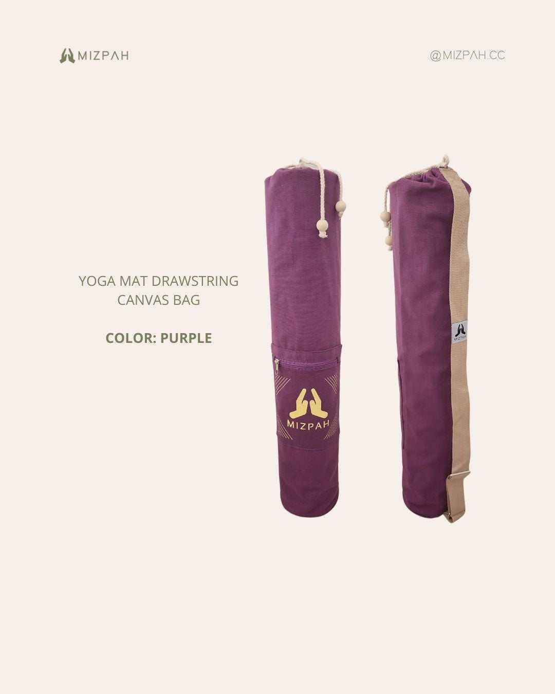 Yoga Mat Drawstring Canvas Bag